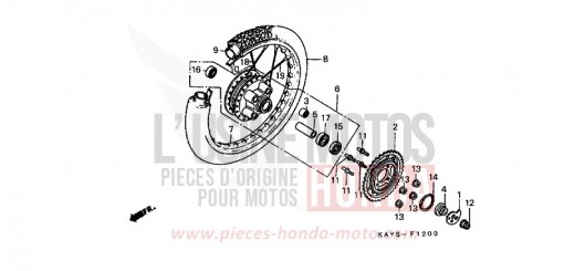 ROUE ARRIERE NX125S de 1995
